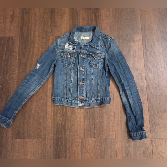 Stylish Girl Distressed Denim Jacket - Picture 1 of 6